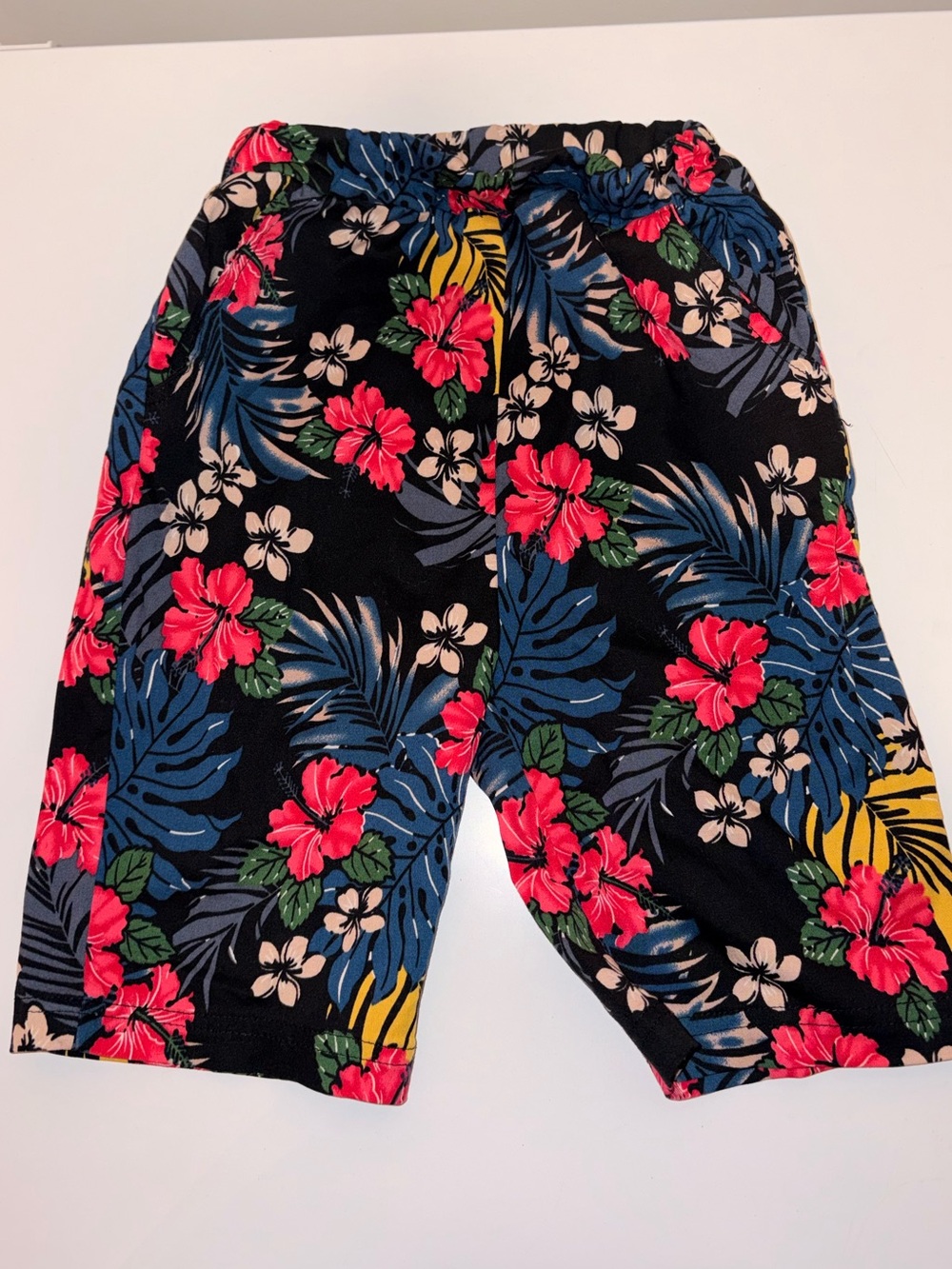Floral Hawaiian inspired beach shorts